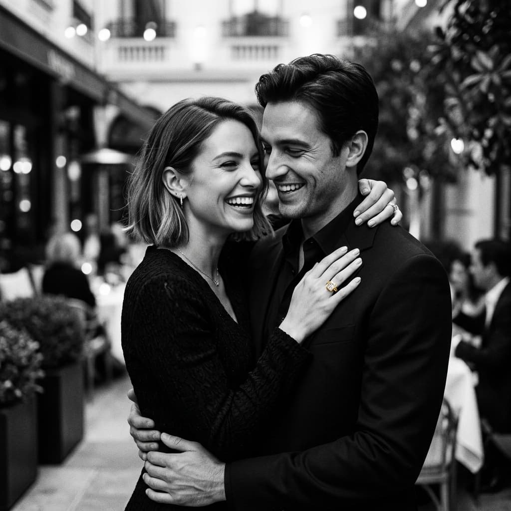 Vogue black and white wedding couple