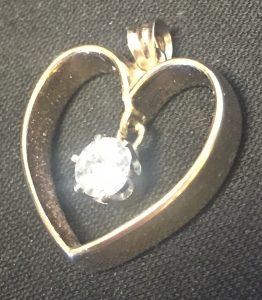 Heart Pendant with Customer Gold Band and Diamond